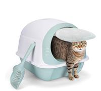 Masthome Bas, Enclosed Trey for Anti-Spillage Lid,Cat Tailut with Charcoal Filter Odor Control,High Sided Covered Trey for Cats & Kittens, 50x35x37cm