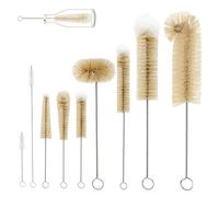 Masthome Bottle Brush, 9PCS Long Stainless Steel Handle Cleaning Bottle Brushes Set, Multi-functional Straw Cleaner for Narrow Neck Beer Water Bottles, Jars, Wine Glass, Teapot Spout