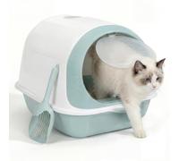 Masthome Enclosed Cat Litter Tray, Anti-Spillage Cat Litter Box with Charcoal Filter, Odor Control Deep Hooded Cats Litters Toilet for Small & Medium Cats, Send 1 Litter Scoop