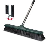 Masthome Heavy Duty Outdoor Garden Broom-Extra Wide 63cm Angled Sweeping Brush - 6-Layer Stiff Dense Bristles-Stainless Steel Adjustable Handle for Patio Driveway Yard Garage Warehouse Industrial Use