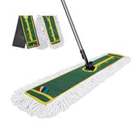 Masthome Industrial Flat Mop for Cleaning Floors,Rotatable Heavy Duty Mop for Hardwood Floor,Wet Dry Commercial Mop with Long Handle,Professional Sweeper Mop for Warehouse,Office,Send 2 Reusable Pads