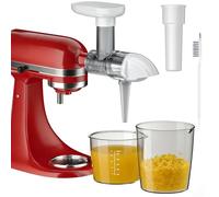 Masticating Juicer Attachment Compatible with KitchenAid Mixers, Slow Cold Press Juicer Attachment with Upgraded 7-Segment Spiral for Higher Juice Yield, Juicing Machine Part for Fruits and Vegetables