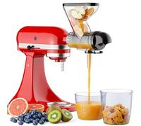 Masticating Juicer Attachment for KitchenAid Stand Mixer, Cold Pressed Juicer Machine, Slow Juicer Attachment with Dual Feed Chute and Pusher
