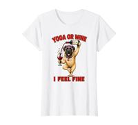 Mastiff Dog Yoga or Wine I Feel Fine - DIGOR Funny Value Graphic T-Shirt