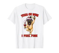 Mastiff Dog Yoga or Wine I Feel Fine - DIGOR Funny Value Graphic T-Shirt