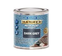Maston Hammer Hammered Metal Paint For Indoor Outdoor Anti-Rust Dark Grey 250mL