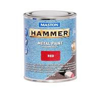 Maston Hammer Hammered Metal Paint For Indoor Outdoor Anti-Rust Red 750mL