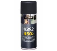 Maston Spray Paint Wood Stove & BBQ Black Metallic 450°C 400ml
