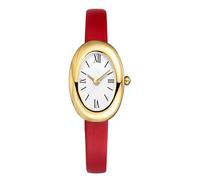 MASTOP Bracelet Watch for Women - Elegant 24mm Oval Dial Bangle Watch - Gold Jewelry Style Quartz Wristwatch - Gift for Her, Red B, Elegant Fashion Vintage