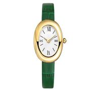 MASTOP Bracelet Watch for Women - Elegant 24mm Oval Dial Bangle Watch - Gold Jewelry Style Quartz Wristwatch - Gift for Her, Green, Elegant Fashion Vintage