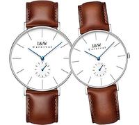 MASTOP Couple Watch Minimalist Ultra Thin Men Women Quartz Watches for Lovers Rose Gold Mesh Bracklet Set of 2