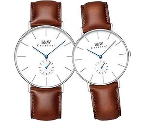 MASTOP Couple Watch Minimalist Ultra Thin Men Women Quartz Watches for Lovers Rose Gold Mesh Bracklet Set of 2