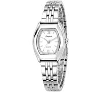 MASTOP Elegant Tonneau Women's Vintage Gold Bracelet Watch Roman Dial, Silver, Retro Square Analog Digital Watch with Temperature Display 3 Time Zones Luminous Backlight 50M Waterproof Alarm Stopwatch