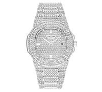 Fanmis White Luxury Classic Stainless Steel Gold Dial Quartz Analog Bangle Wrist Watch