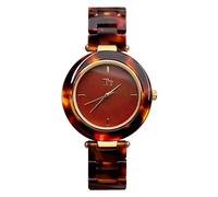MASTOP Ladies Watches for Women - Vintage Round Bracelet Watch for Women, Retro Analog Unique Wrist Watch, Resin Shell Design, Brown, Vintage Fashion Dainty