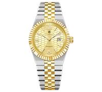 MASTOP Men’s Automatic Mechanical Watch, Stainless Steel Bracelet, Luminous Dial, Date Window, 30M Water Resistant Dress Watch, Two-Tone Gold, automatic watch for men mechanical