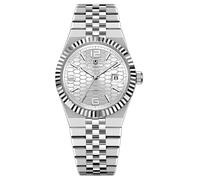 MASTOP Men’s Automatic Mechanical Watch, Stainless Steel Bracelet, Luminous Dial, Date Window, 30M Water Resistant Dress Watch, Silver, automatic watch for men mechanical