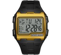 MASTOP Men's Digital Watch Expedition Grid Shock Quartz PU Strap Tactical Rectangle Watches Sport Watch Military Army Hunting Hiking Watch with Stopwatch Alarm LED Backlight Countdown, Gold, Stopwatch