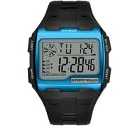 MASTOP Men's Digital Watch Expedition Grid Shock Quartz PU Strap Tactical Rectangle Watches Sport Watch Military Army Hunting Hiking Watch with Stopwatch Alarm LED Backlight Countdown, Blue, Stopwatch