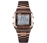 MASTOP Mens Digital Watch Sports Alarm Stopwatch Business Watches Square Waterproof Men's Wrist Watches, Coffee gold, Casual