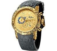 MASTOP Men's Fashion Big Dial 3D Sculpture Dragon Watches Men Quartz Watches Luxury Exquisite Creative Watch, Grey gold, 3D Sculpture, Fashion
