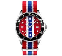 MASTOP Men's Quartz Watch Nylon Strap British Style Business Sports Date Display Waterproof Dress Watches Luminous Fashion Analog Casual Wristwatch, red blue, Quartz Watch