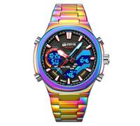 MASTOP Men's Sport Watch, Large Face Analog Digital Colorful Dial, Colorful