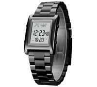 MASTOP Mens Watches Digital Watch for Men Womens, LED Screen Digital Black Watch Backlight Fashion Stainless Steel Rectangle Watches for Men, Men's Wristwatch Waterproof Tool Include, Black, Casual