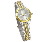 MASTOP Small Gold Watches for Women Easy Read Diamond Date Ladies Quartz Vintage Wrist Watches Luxury Gift for Wife Mother Stainless Steel Exquisite Bracelet Band Tools Included, Silver, Small golf