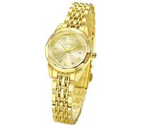 MASTOP Small Gold Watches for Women Easy Read Diamond Date Ladies Quartz Vintage Wrist Watches Luxury Gift for Wife Mother Stainless Steel Exquisite Bracelet Band Tools Included, Gold, Small golf
