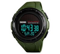 MASTOP Solar Powered Energy Watch for Men Military Digital Multifunctional Led Luminous Indication 2 Time Zone 50m Waterproof Watch Reloj Solar para Hombre, T Green, Men's Solar Powered Casual Quartz