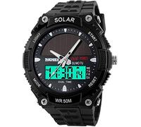 MASTOP Solar Watch Neutral LED Digital Watch Military Waterproof Sports Watch Black