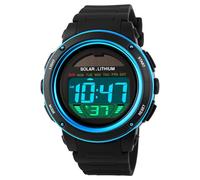 MASTOP Solar Watch Neutral LED Digital Watch Military Waterproof Sports Watch Black, Black, Digital