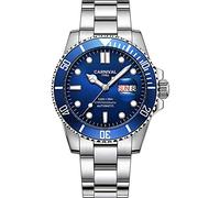 MASTOP Switzerland Top Brand Mens watche Luxury Automatic Mechanical Wrist Watches Full steelmilitary Luminous Diving Sports Analog Dress Watch, silver blue, Mechanical,Self-winding