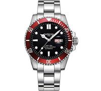 MASTOP Switzerland Top Brand Mens watche Luxury Automatic Mechanical Wrist Watches Full steelmilitary Luminous Diving Sports Analog Dress Watch, silver red, Mechanical,Self-winding