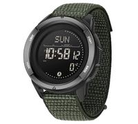 MASTOP Tactical Watch for Man Waterproof 164FT with Compass, Pedometer, Pedometer, Metronome Military Watches for Men Lightweight Carbon Fiber Digital Sports Watch, Green, tactical men's watches