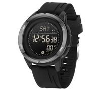 MASTOP Tactical Watch for Man Waterproof 164FT with Compass, Pedometer, Pedometer, Metronome Military Watches for Men Lightweight Carbon Fiber Digital Sports Watch, All Black, tactical men's watches