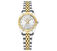 Mastop Two-Tone Stainless Steel Women's Watches Fashion Elegant Waterproof Rhinestone Ladies Watch
