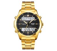 MASTOP Watch for Men Watch Sports Large Digital Analog Dual Display Waterproof Watches with 3 Time Alarms Countdown Stopwatch Date EL Night Light Multifunctional Military Men‘s Wrist Watches, Gold