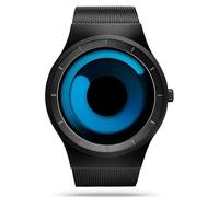 MASTOP Watches for Men Fashion Creative Liquid Movement Original Design Starry Sky Vortex Watch Men Steel Mesh Men's Watch Clock Round Unique Wristwatch Minimalist Gradient Color, Black Blue, watches