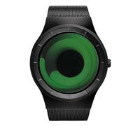 MASTOP Watches for Men Fashion Creative Liquid Movement Original Design Starry Sky Vortex Watch Men Steel Mesh Men's Watch Clock Round Unique Wristwatch Minimalist Gradient Color, Black Green, watches