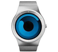 MASTOP Watches for Men Fashion Creative Liquid Movement Original Design Starry Sky Vortex Watch Men Steel Mesh Men's Watch Clock Round Unique Wristwatch Minimalist Gradient Color, Silver Blue, watches