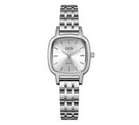 MASTOP Waterproof Elegance Watches for Women Ladies Easy Reader Golden Steel Strip Quartz Students Women's Casual Square Watch, Silver Silver