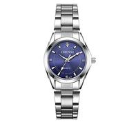 MASTOP Women Classic Fashion Silver Stainless Steel Watch Waterproof Lady Dress Wrist Watch, Deep blue, Quartz Movement