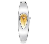 MASTOP Women’s Teardrop Bangle Watch - Elegant Stainless Steel Quartz Wristwatch with Minimalist Oval Dial, Fashion Bracelet Design for Casual or Dress Wear, Silver Yellow, Women’s Teardrop Bangle