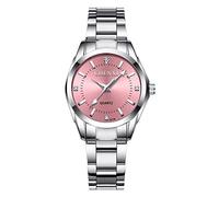 MASTOP Women's Classic Fashion Silver Stainless Steel Watches Waterproof Date Luminous Lady Dress Wrist Watch, 021 Pink