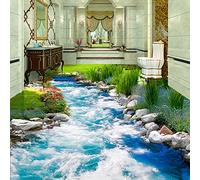 MASTPOINT PVC self-Adhesive Floor Wallpaper Classic Waterfall Scenery 3D Tile Mural Living Room Bathroom Waterproof Stickers