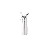 Mastrad Mousse and Cream Siphon for Hot and Cold Sauces, Whipped Cream Dispenser with Cleaning Brush and Three Decorating Nozzle, Aluminum, Silver, 0.5 Litre/500ml, F49314