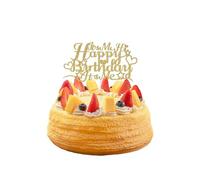 Mastri 1PCS It's Me Hi Happy Birthday It's Me Cake Topper, Birthday Party Cake Decorations,birthday Cake Topper for Pop Music Singer Theme,Double Sided Glitter Card (Gold)