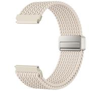Mastten 18mm Fabric Elastic Magnetic Watch Strap Compatible with Garmin Vivoactive 4s Strap - Venu 3S Venu 2S Band, Soft Nylon Quick Release Braided Watch Straps for Women Men, Starlight
